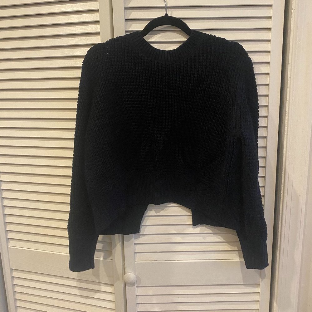 Large Navy Rachel Comey Waffle Knit Sweater